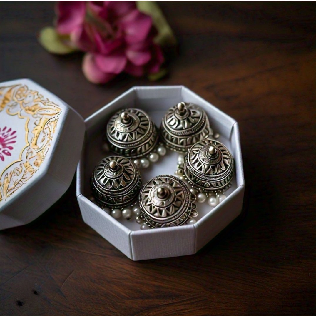 Silver jhumka bases for earrings