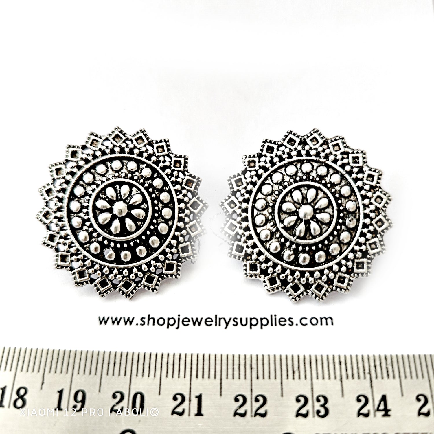 Silver earrings stud components metal earrings findings