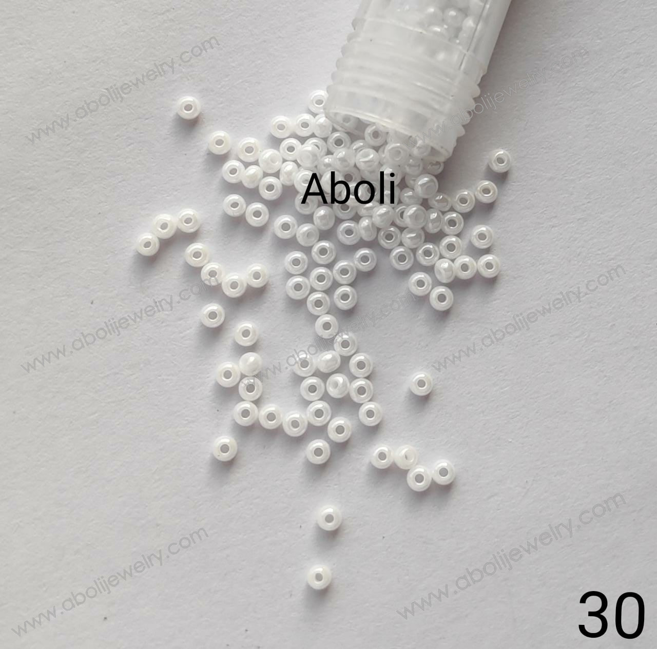 11/0 Preciosa Rocaille White Seed Beads opaque No.30