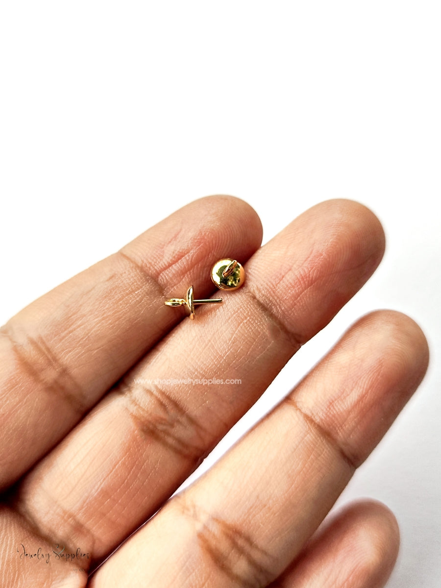 18 K gold plated peg bails for beads pendants pearl jewellery making SSGPPB8 1 piece