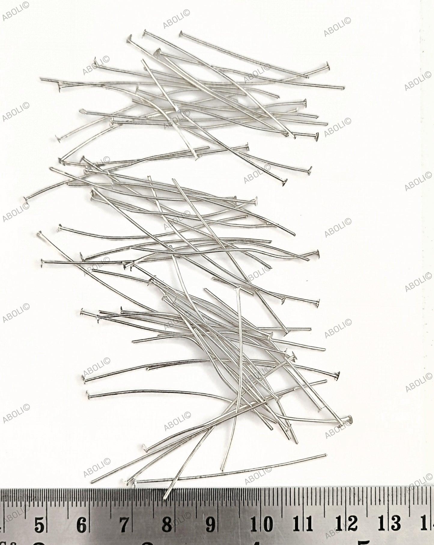 4.5 cm Silver headpins brass tarnish resistant head pins HPBS45