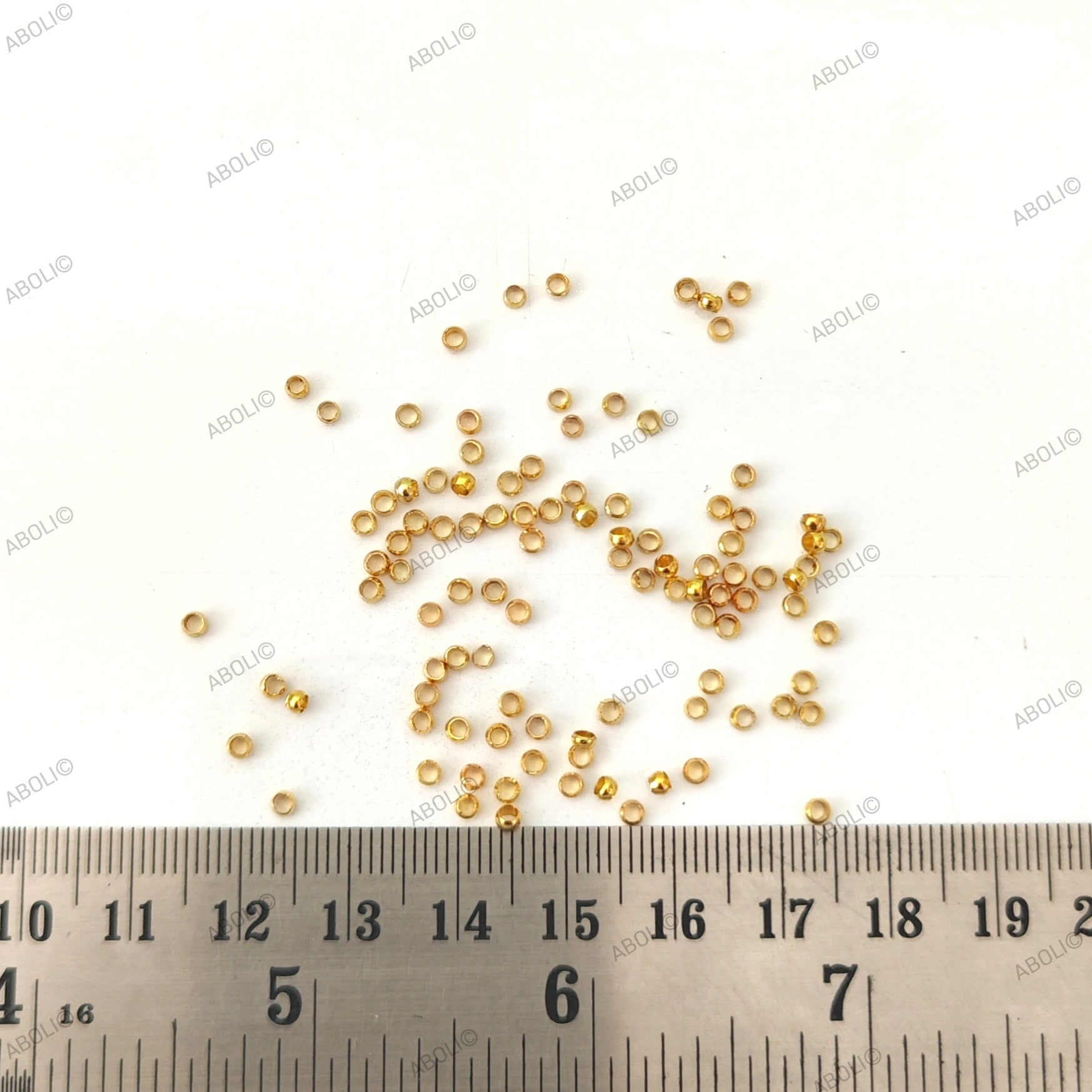 2 mm Golden crimp beads brass Tarnish resistant crimps gear lock for beaded jewellery MBCB2G