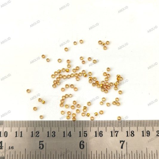 2 mm Golden crimp beads brass Tarnish resistant crimps gear lock for beaded jewellery MBCB2G