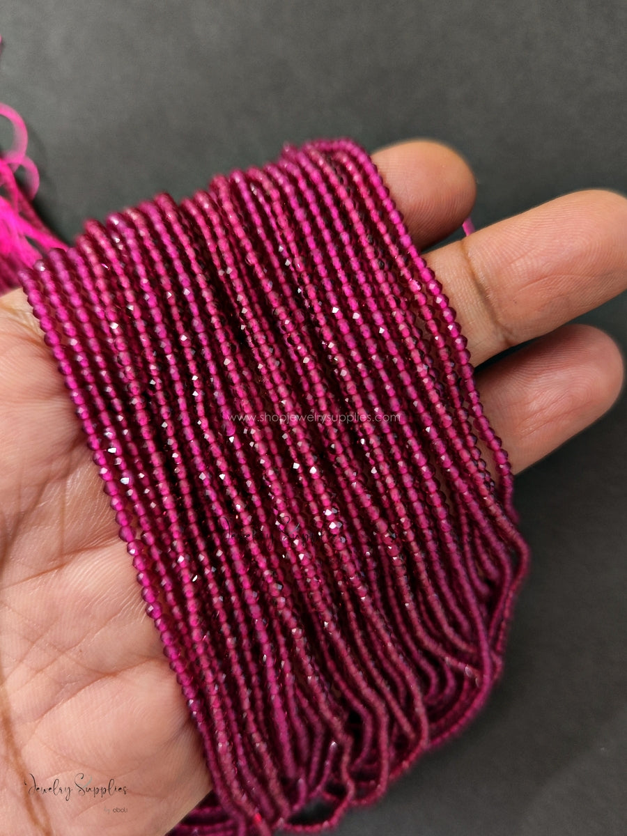 2 mm hydro beads ruby glass beads for beaded jewellery making GHB2RR 1 strand