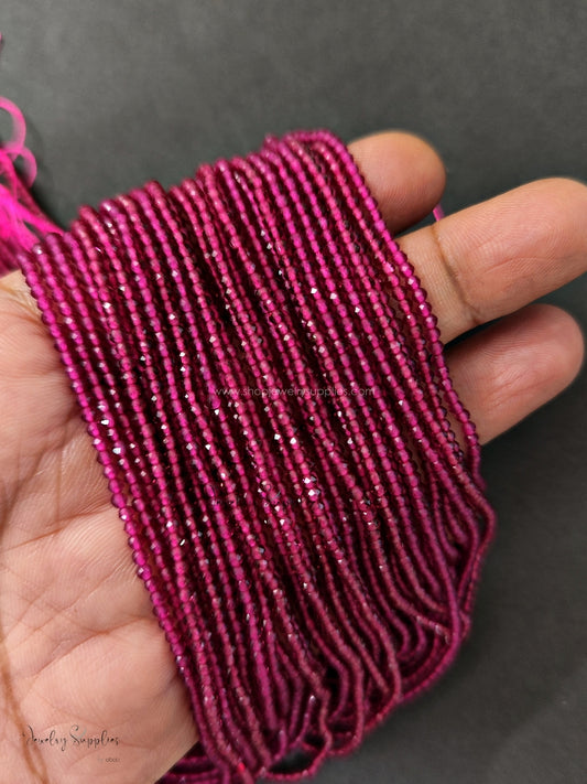 2 mm hydro beads ruby glass beads for beaded jewellery making GHB2RR 1 strand