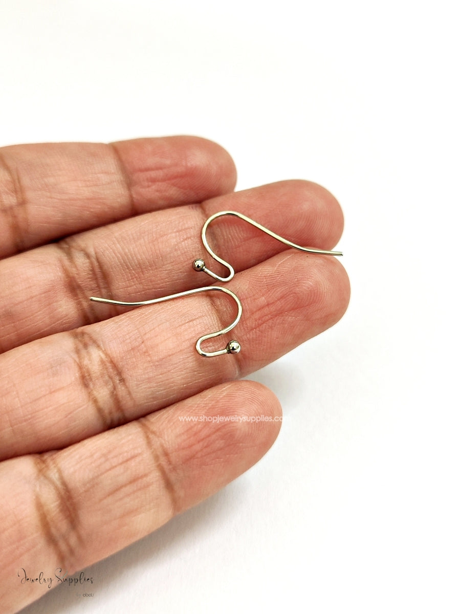 304 Anti tarnish steel Earring Hooks golden ball end ear hook PVD Vacuum Plating jewellery making materials