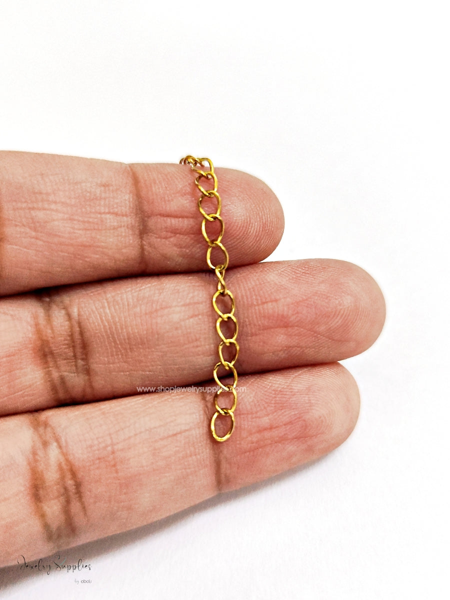 304 Stainless Steel Chain Extenders 18K real gold plated anti tarnish chain extension for necklace and bracelets