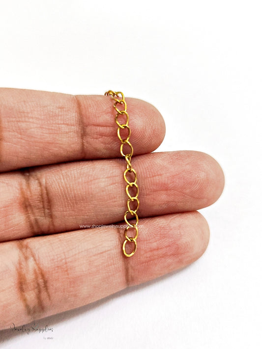 304 Stainless Steel Chain Extenders 18K real gold plated anti tarnish chain extension for necklace and bracelets