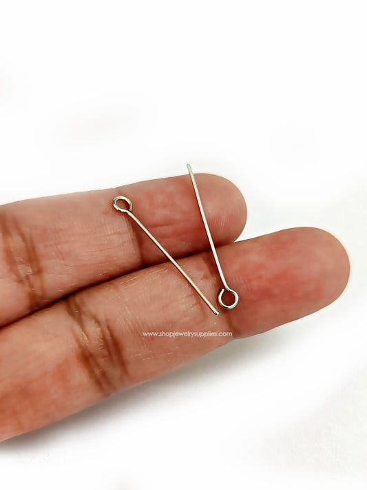 304 stainless steel eye pin for anti tarnish jewellery making 20 mm SSEPS25 10 pins