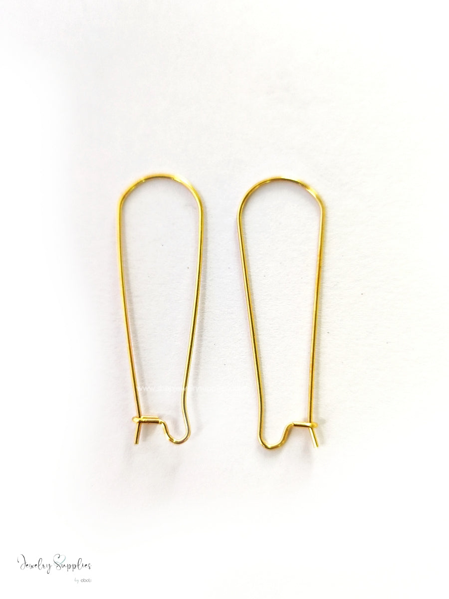 304 stainless steel golden kidney hooks 18 K gold plated earrings wires for dangle earrings