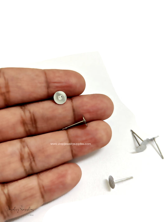 304 stainless steel stud base 6 mm earrings base earrings findings for studs earrings making
