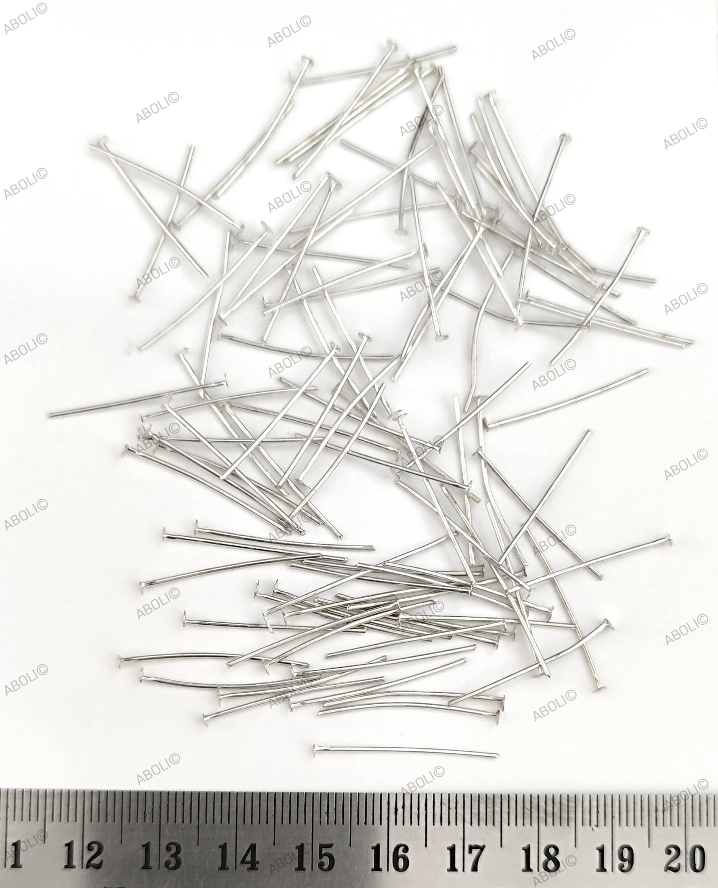 2.5 cm Silver headpins 1 inch tarnish resistant brass head pins HPBS25