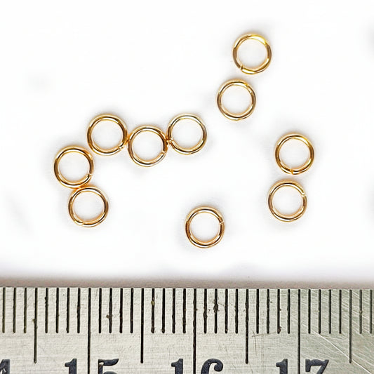 4 mm Stainless Steel Jump Rings 18 K real Gold plated Jump Rings