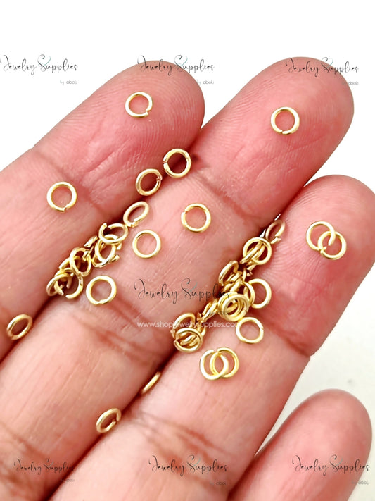 4 mm golden jump ring tarnish resistant brass jump rings JRGB4 10 gm