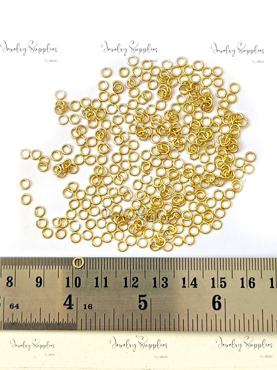 4 mm golden jump ring tarnish resistant brass jump rings JRGB4 10 gm