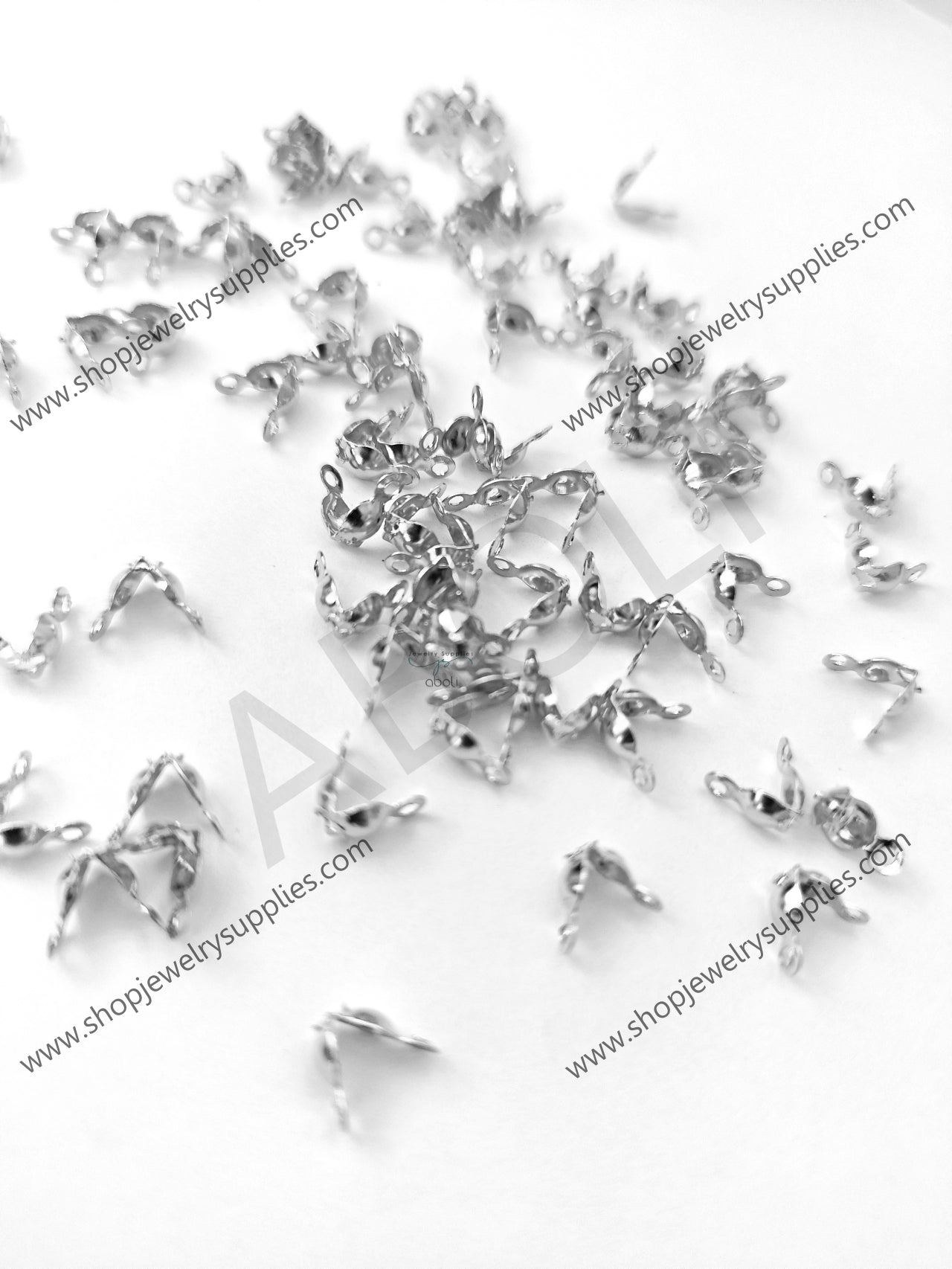Silver clamshell covers clamshell bead tips knot covers MCSCS4 10 gm
