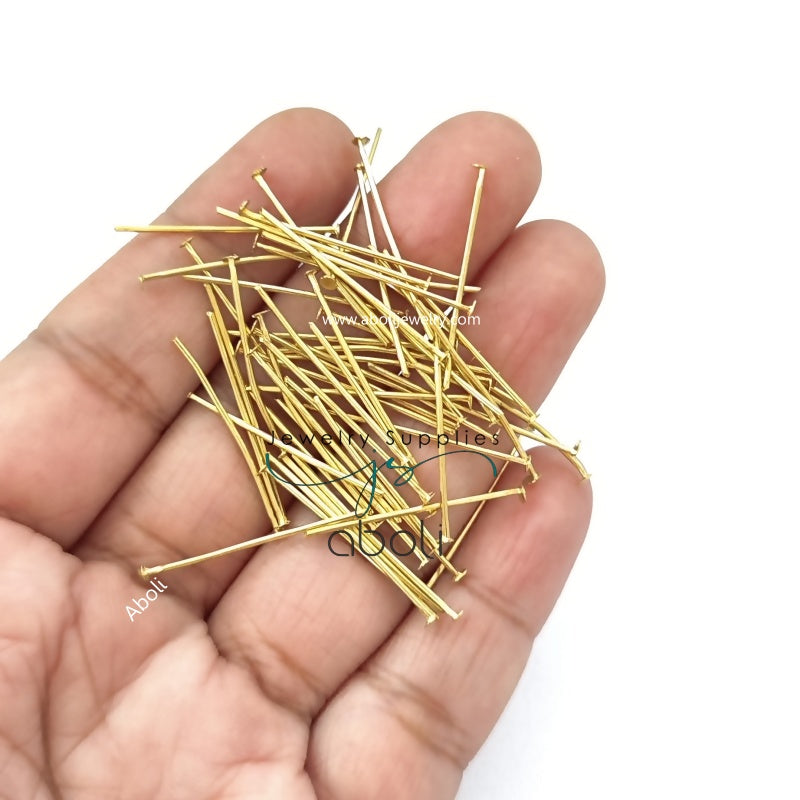 2.5 cm Golden headpins 1 inch tarnish resistant brass head pins HPBG25
