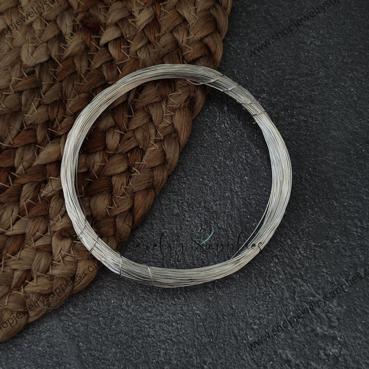 24 G silver Brass plated wire 50 gm roll 24GSW50