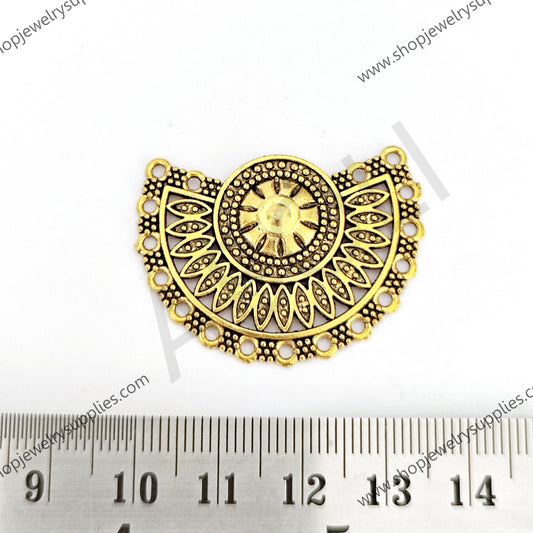 Golden pendant base fabric jewellery pendant connector GP16