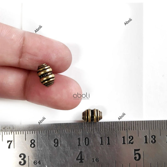 Antique bronze spindle spacer beads DSB05 2 beads