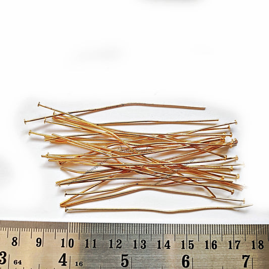 3 inch golden head pins standard metal headpin 8 cm HPGS8