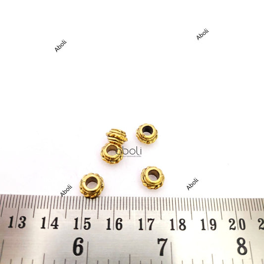 Golden tyre spacer beads metal beads DSB61 5 beads