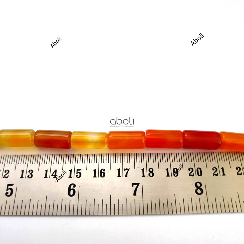 Tube shaped Onyx beads pair Natural gemstone OXB19