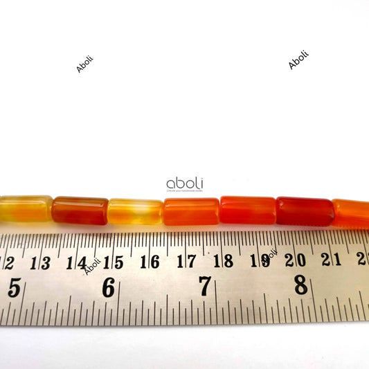 Tube shaped Onyx beads pair Natural gemstone OXB19