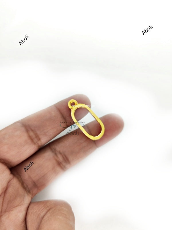 Golden oval resin bezel 19 X 9 mm for resin earrings resin necklace open Mini bezel hollow frame pendant RMBT03