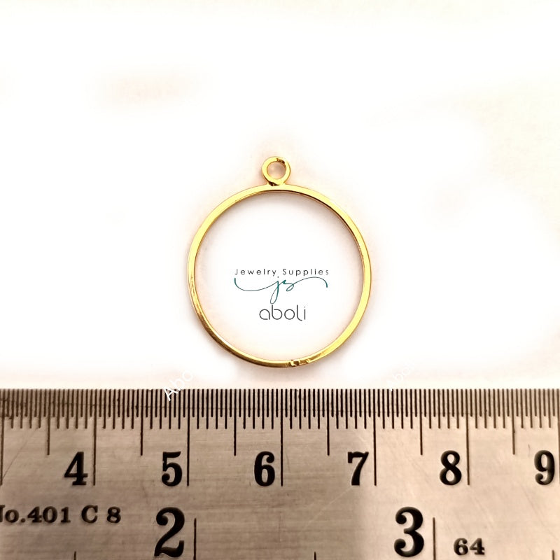 Anti Tarnish Golden Round Resin Bezel Open Bezel Bezel Frame Resin Jewellery 2 cm ATRBB03