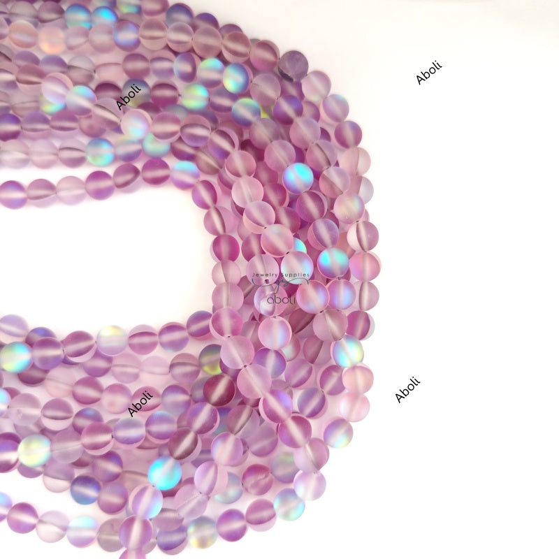 8 mm Aura Beads Aura Quartz Beads Violet purple shades Round Gemstone Beads AQB811