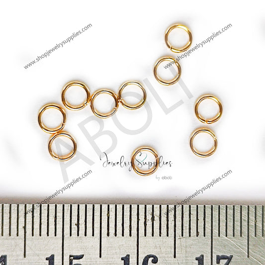 4 mm Stainless Steel Jump Rings 18 K real Gold plated Jump Rings premium range JRSSG4