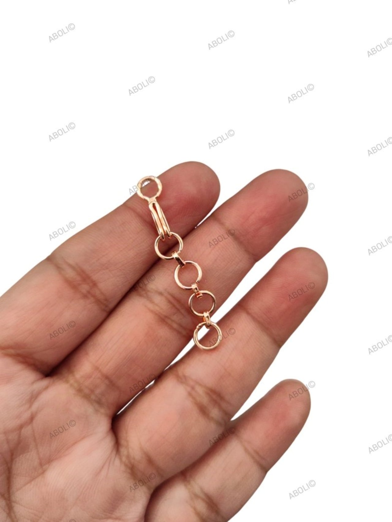 Tarnish resistant rose gold hook with extender brass 4 cm HEBRG03 hook kadi chain