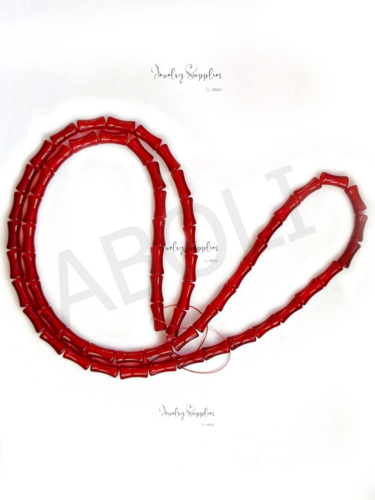 Bamboo glass beads glass tube beads X 6 mm GBBT10 Full strand