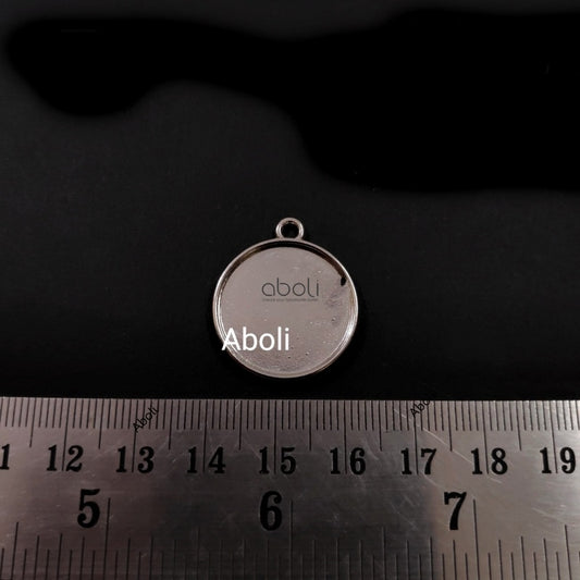 Silver bezel tray Round bezel charms Round bezel pendant tray 20 mm SBZ05