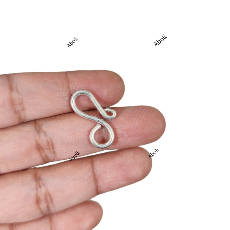 Tarnish resistant brass plain silver S hook SHS03