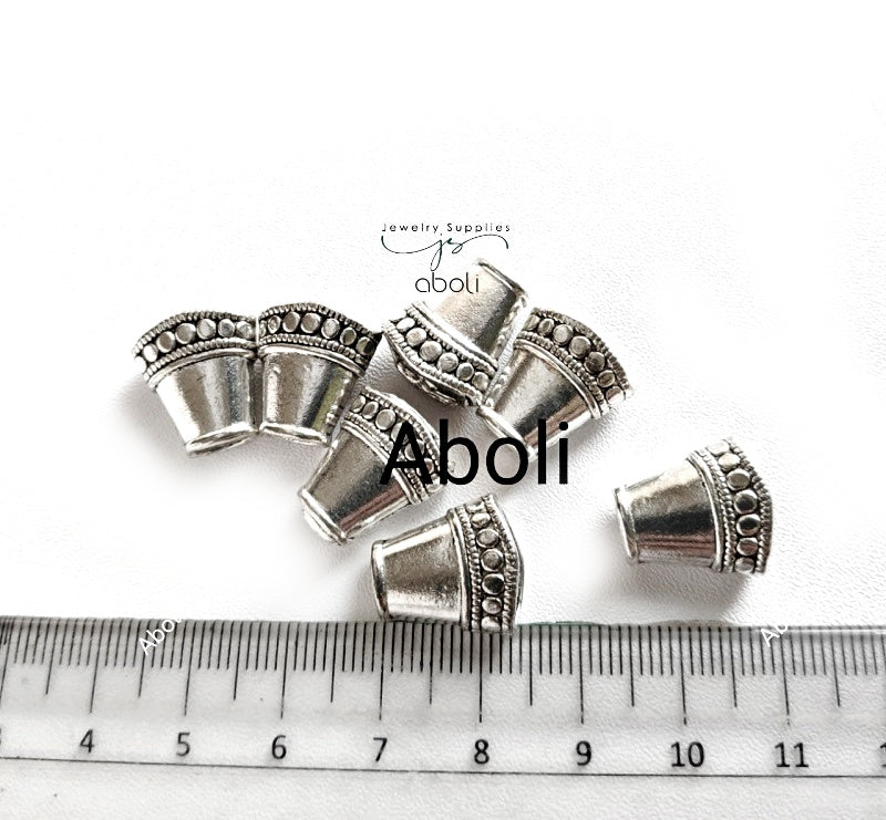 Silver bead caps metal Beadcaps 16 x 14 mm MBCS27