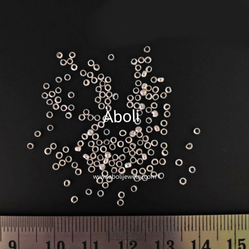 Silver crimp beads 2 mm brass Tarnish resistant crimps gear lock for beaded jewellery MBCB2S