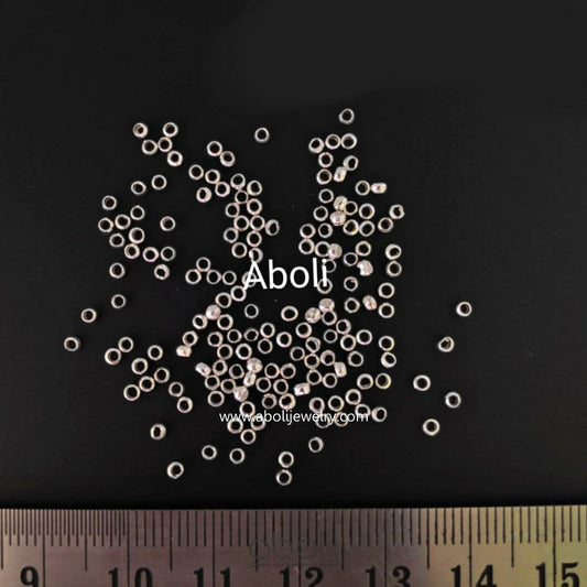 Silver crimp beads 2 mm brass Tarnish resistant crimps gear lock for beaded jewellery MBCB2S