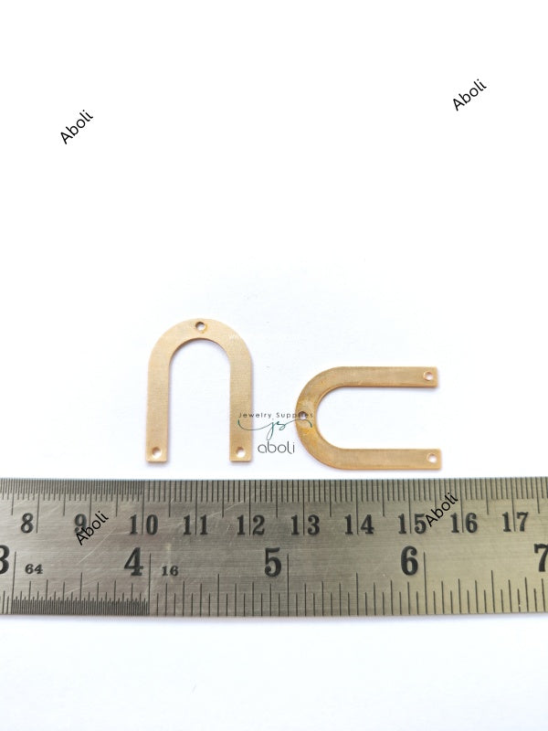 Golden Metal Arch Connector Jewellery Component MACU3 glossy 3 hole connectors - Jewelry Supplies
