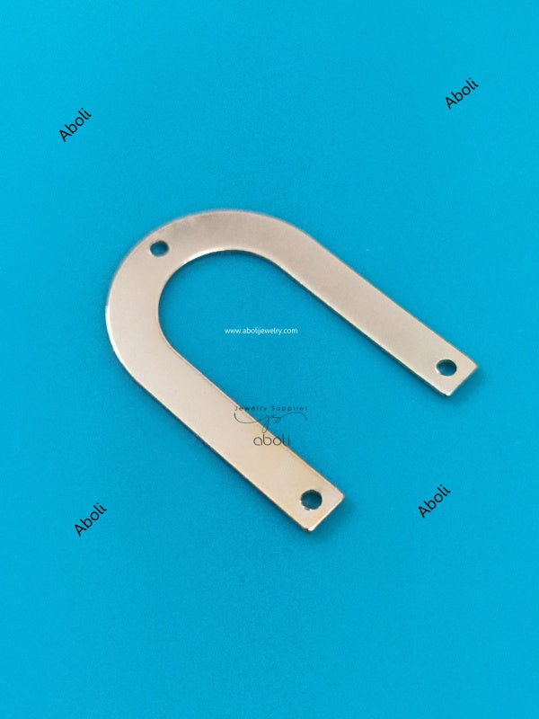 Golden Metal Arch Connector Jewellery Component MACU3 glossy 3 hole connectors - Jewelry Supplies