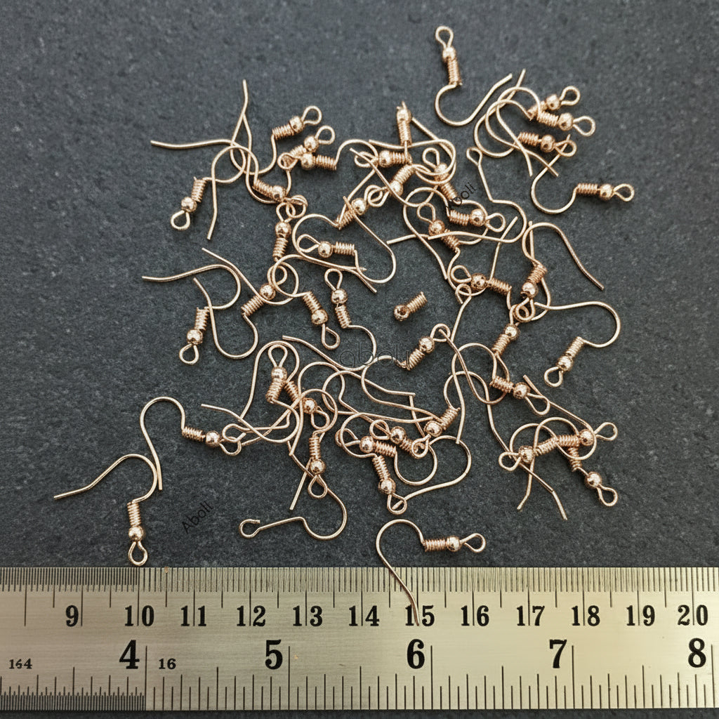 Rose gold earhooks rose gold fish hook earrings components BEW17 10 gm