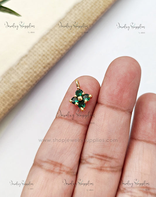 AD flower pendant Green stone ADSFCP05 1 pendant