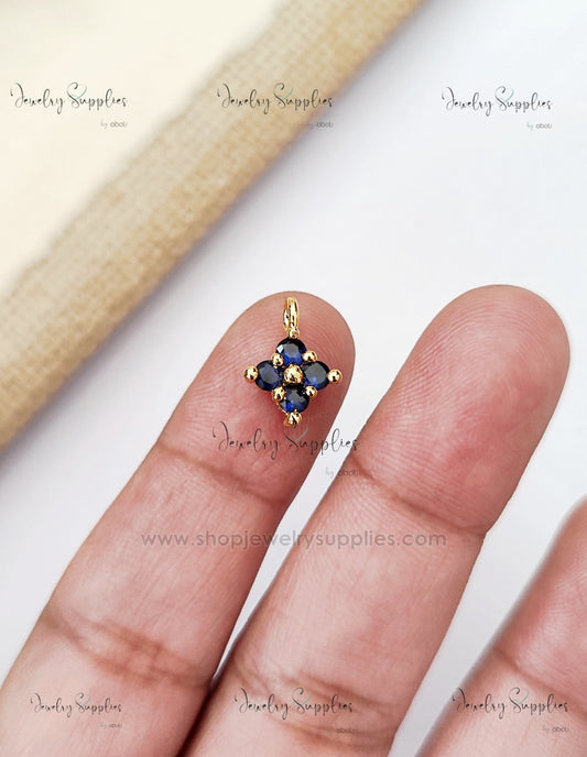 AD flower pendant blue stone ADSFCP07 1 pendant