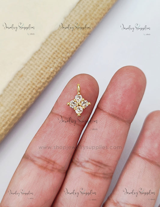 AD flower pendant clear stone ADSFCP08 1 pendant