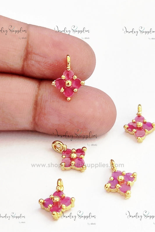 AD flower pendant ruby stone ADSFCP06 1 pendant