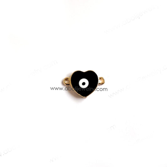 Evil Eye Heart Charm black for evil eye bracelet rakhi necklace jewellery making