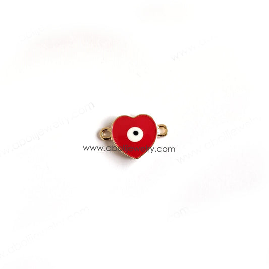 Evil Eye Heart Charm red for evil eye bracelet rakhi necklace jewellery making