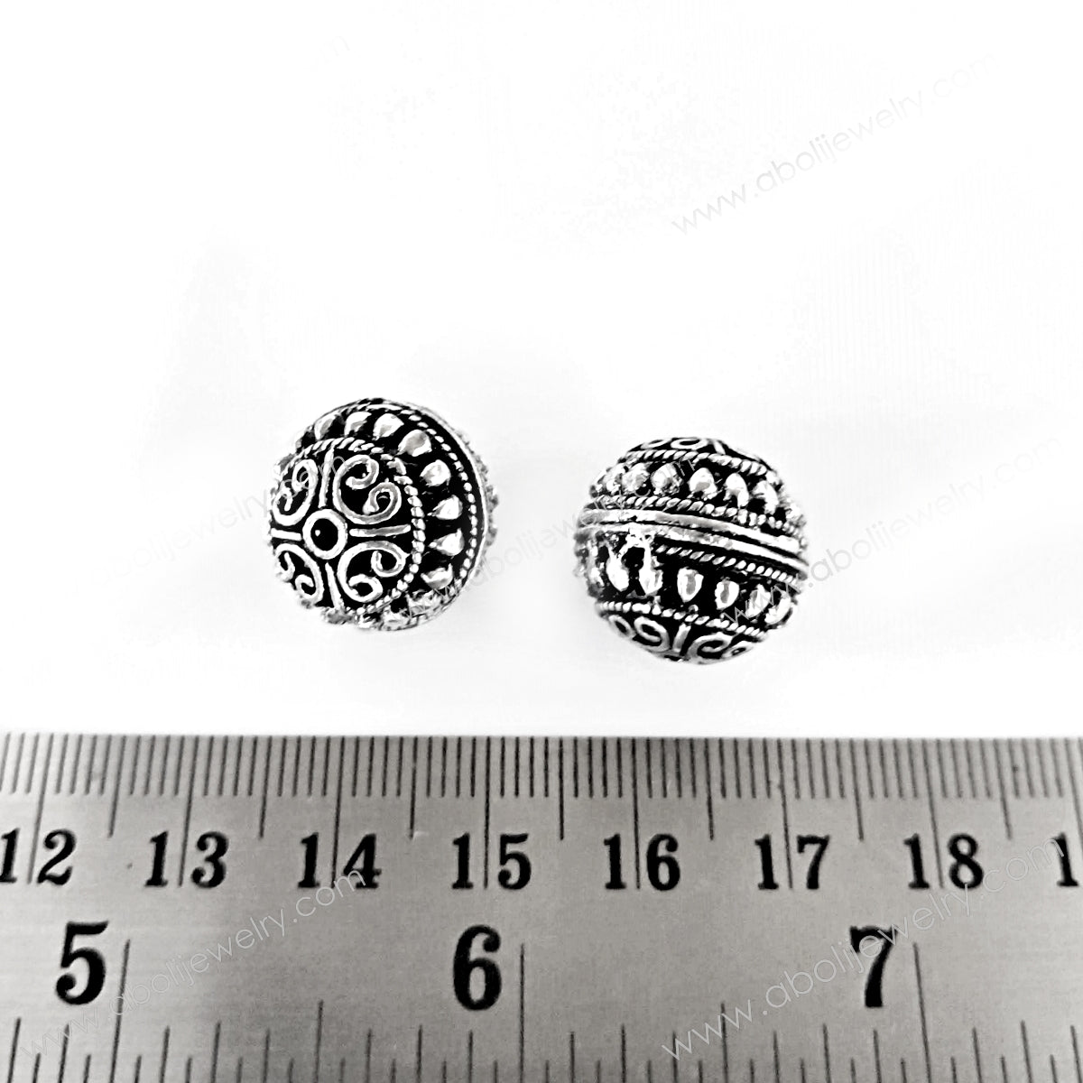 Oxidized silver brass beads filigree Oxidized beads 21 x 20 mm FBBS01 1 bead