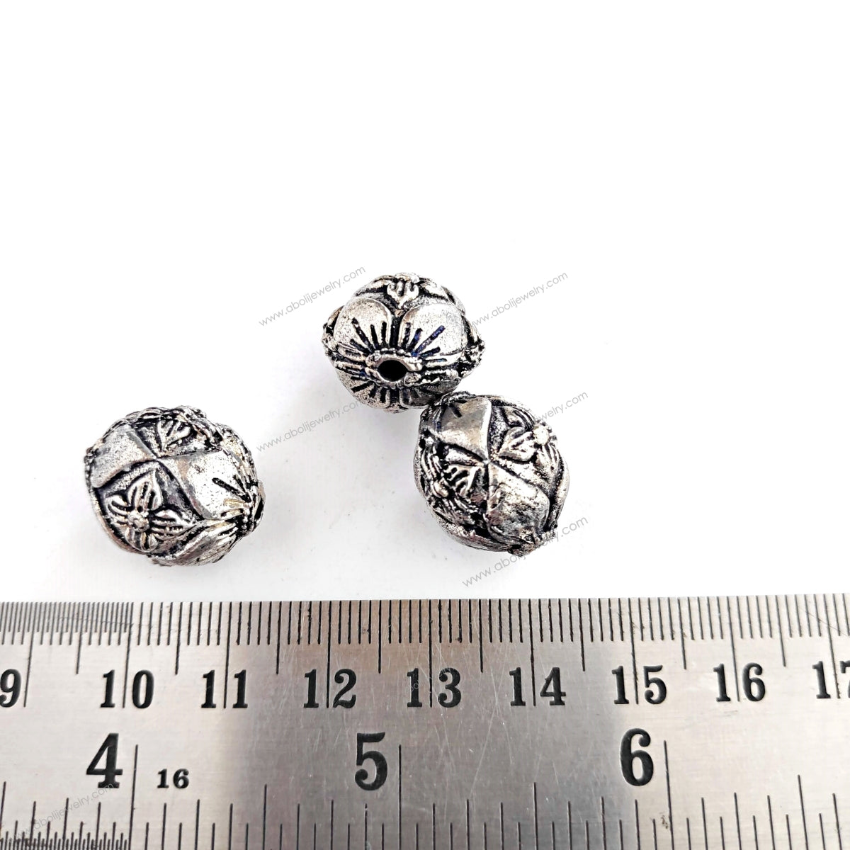 Oxidized silver beads Metal filigree Brass beads 18 x 17 mm FBBS6 1 bead